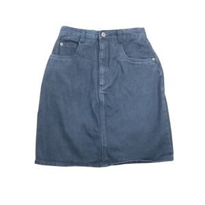 Vintage 90s Rev-Up black denim high rise jean mini skirt 25"